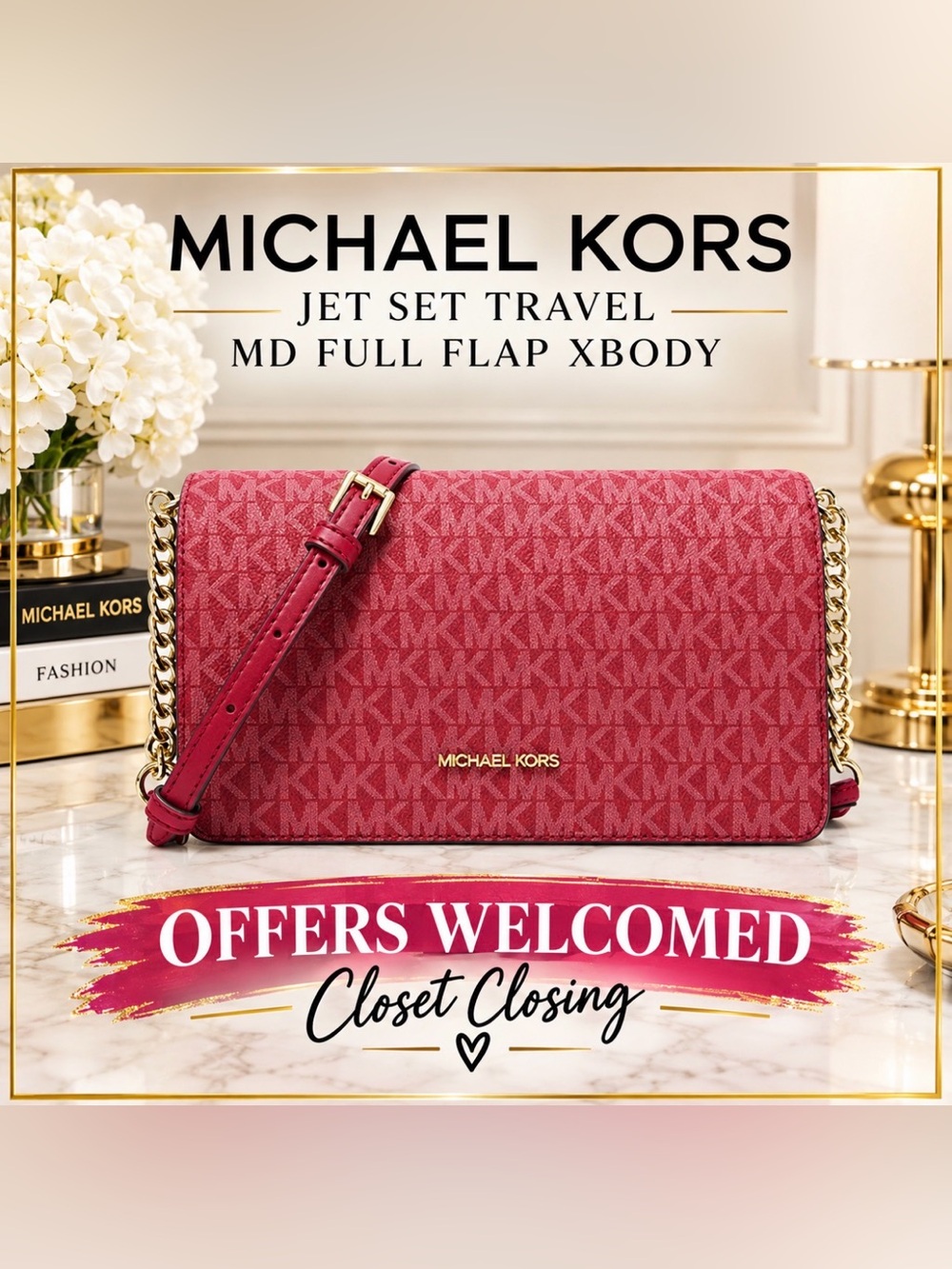 Michael Kors JET SET TRAVEL MD FULL FLAP XBODY